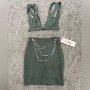 Oh Polly NEW suede mini skirt with matching bralette